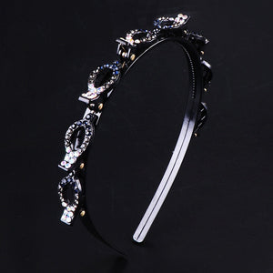 Rhinestone double layer twist plait headband (Five colours)