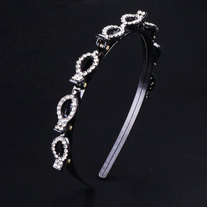 Rhinestone double layer twist plait headband (Five colours)