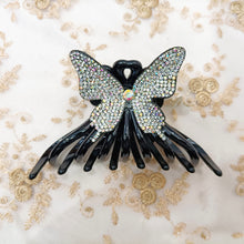 Load image into Gallery viewer, Elegant large Claw Hair clips with butterfly rhinestones (Two-colours )
