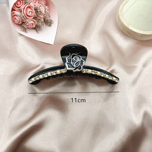 Load image into Gallery viewer, Rose long  Claw Hair clips with gold chain and pearl 11cm/9cm (Two-colours )
