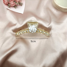 Load image into Gallery viewer, Rose long  Claw Hair clips with gold chain and pearl 11cm/9cm (Two-colours )
