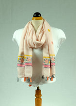 Load image into Gallery viewer, Handmade flower cotton feeling large long scarf (four colours)
