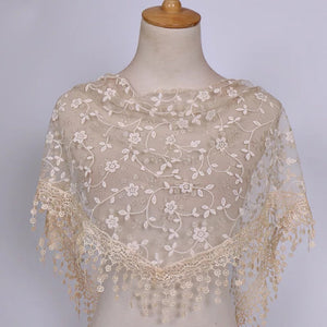 Triangle Trendy glitter Scarf/Shawl finished with lace edge (fifteen colors)