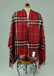 Winter Unsex check plaid wool feeling  large shawl/scarf (Seven colours)