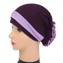 Load image into Gallery viewer, Turban/Hijab two colors with flower pattern 6-2 (eleven colors)
