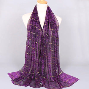 Long gilding paillette lace Scarf/Shawl  (twelve colors)