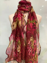 Load image into Gallery viewer, Long Trendy multicolour glitter Scarf/Shawl finished with lace edge (Four colours)
