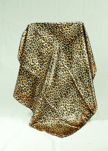 L-Animal print satin square scarf (six colours)