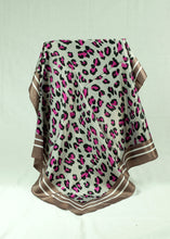 Load image into Gallery viewer, L-Animal print satin square scarf (six colours)
