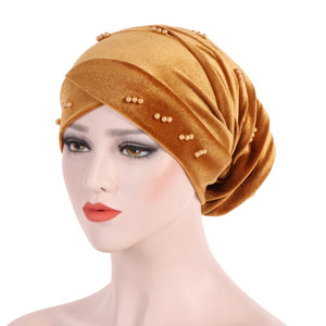 Velvet folding pile with pearl Cap  (Seven colors)