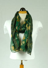 Load image into Gallery viewer, Flower pattern cotton feeling long scarf (four colours)
