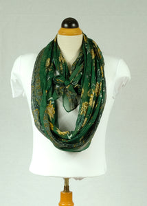 Flower pattern cotton feeling long scarf (four colours)