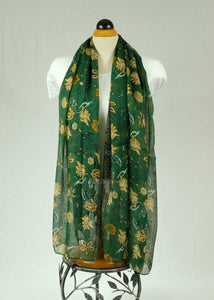 Flower pattern cotton feeling long scarf (four colours)