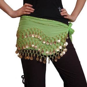 Belly dance hip scarf coin belt -128(ten colors)