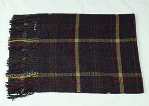 Narrow long wool feeling unisex classic check plaid scarf (Eighteen colours)