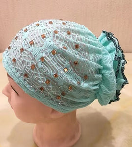 Kids size sparkly Turban/Hijab pattern 1 (Nine colours)