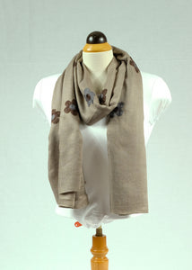 Embroidered large long scarf/shawl (three colours)