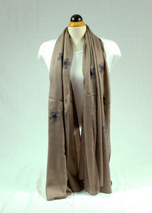 Embroidered large long scarf/shawl (three colours)