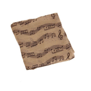 Musical sign Patten cotton feeling long scarf (Seven colours)