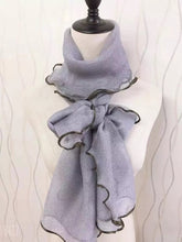 Load image into Gallery viewer, Long Trendy solid colour glitter Scarf/Shawl finished with lace edge (Nine colours)
