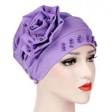 Load image into Gallery viewer, Turban/Hijab flower with pearl  (eight colors)
