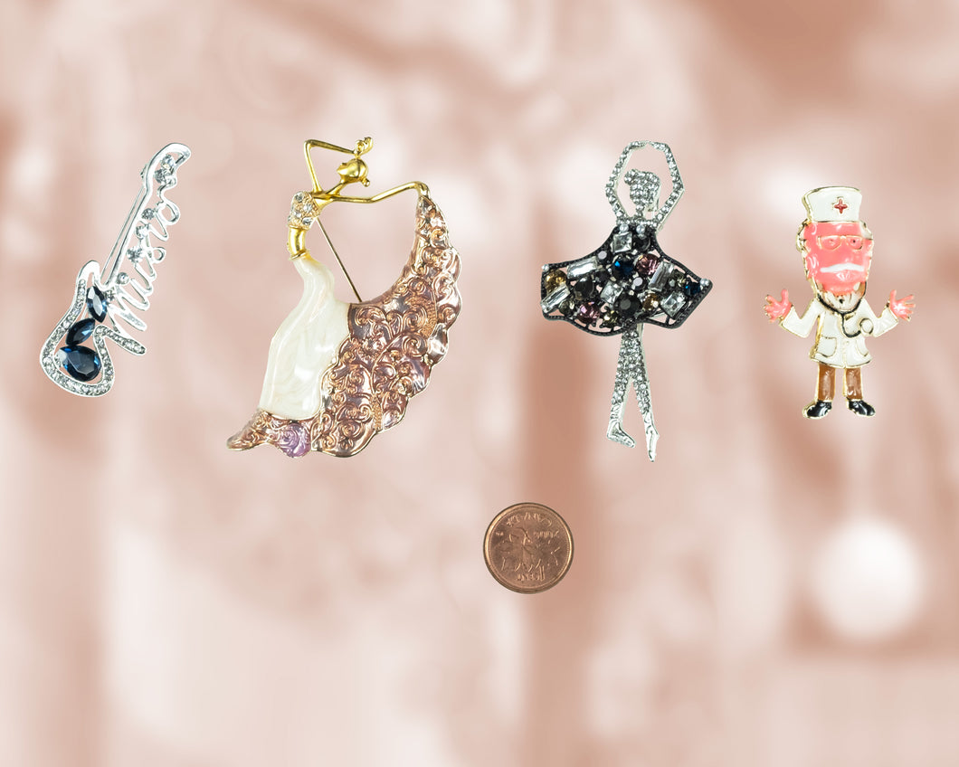 Music/dance brooches  (one piece price from $8-$15)