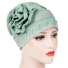 Load image into Gallery viewer, Turban/Hijab flower with pearl  (eight colors)
