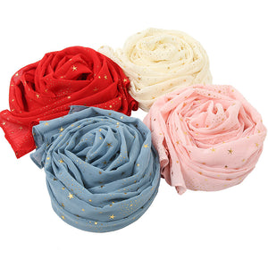 Long chiffon gilding star scarf/Shawl  (six colors)