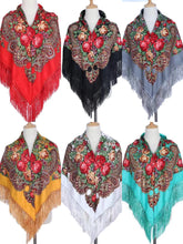 Load image into Gallery viewer, XL-Russian winter square scarf with tussle (eleven colours)
