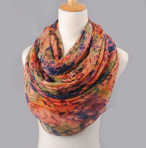 Abstract patterns cotton feeling long scarf (four colours)