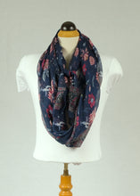 Load image into Gallery viewer, Flower pattern cotton feeling long scarf (four colours)
