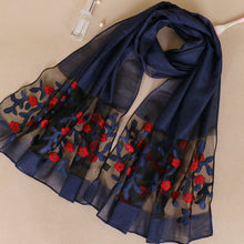 Load image into Gallery viewer, Long embroidered organza Scarf/Shawl  (Nine colors)
