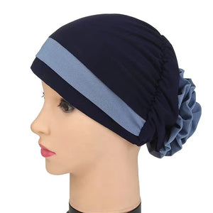 Turban/Hijab two colors with flower pattern 6-2 (eleven colors)