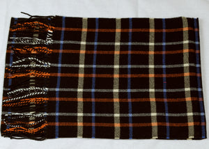 Narrow long wool feeling unisex classic check plaid scarf (Eighteen colours)