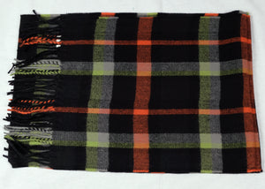 Narrow long wool feeling unisex classic check plaid scarf (Eighteen colours)