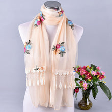 Load image into Gallery viewer, Long lace trendy embroidered  Scarf/Shawl  (Eleven colors)
