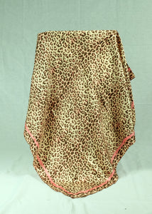 L-Animal print satin square scarf (six colours)