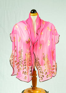 Long Trendy peacock glitter Scarf/Shawl finished with lace edge (Six colours)