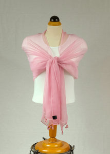 Plain silk feeling  long scarf (Five colours)