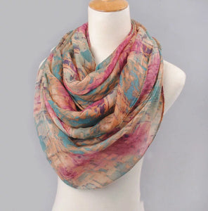 Abstract patterns cotton feeling long scarf (four colours)