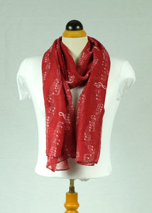 Musical sign Patten cotton feeling long scarf (Seven colours)