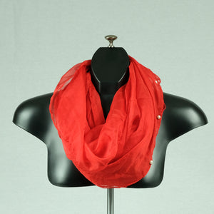 Plain silk feeling buttoned shawl (nine colours)