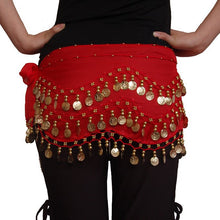 Load image into Gallery viewer, Belly dance hip scarf coin belt -128(ten colors)
