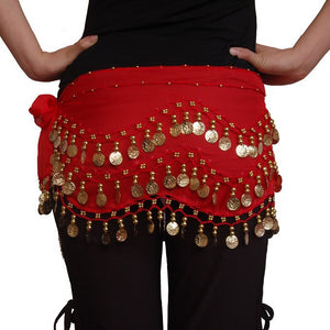 Belly dance hip scarf coin belt -128(ten colors)