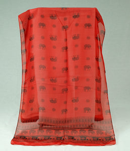 M-long elephant pattern silk feeling scarf (five colours)