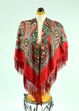 Load image into Gallery viewer, XL-Russian winter square scarf with tussle (eleven colours)
