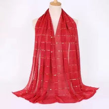 Load image into Gallery viewer, Long gilding paillette lace Scarf/Shawl  (twelve colors)
