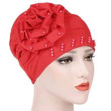 Load image into Gallery viewer, Turban/Hijab flower with pearl  (eight colors)
