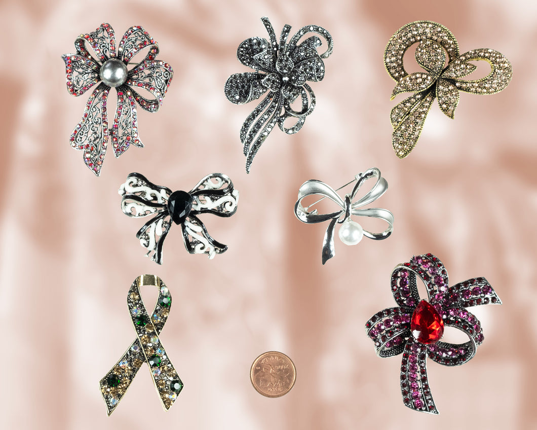 Ribbon flower brooches  (one piece price from $8-$15)