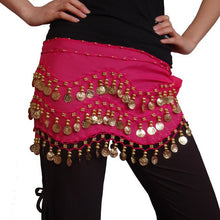 Load image into Gallery viewer, Belly dance hip scarf coin belt -128(ten colors)
